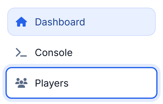 Players in the sidebar