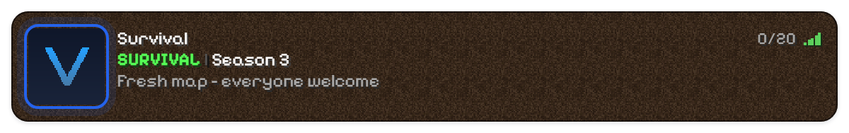 The server icon on the multiplayer list preview