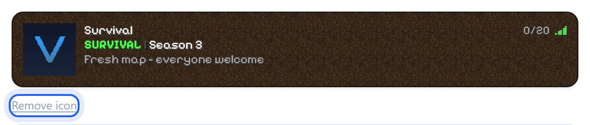 The remove icon button
