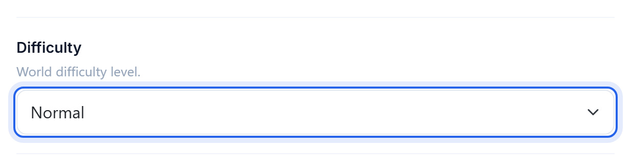The difficulty setting