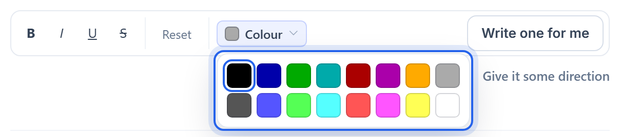 The Minecraft colour codes