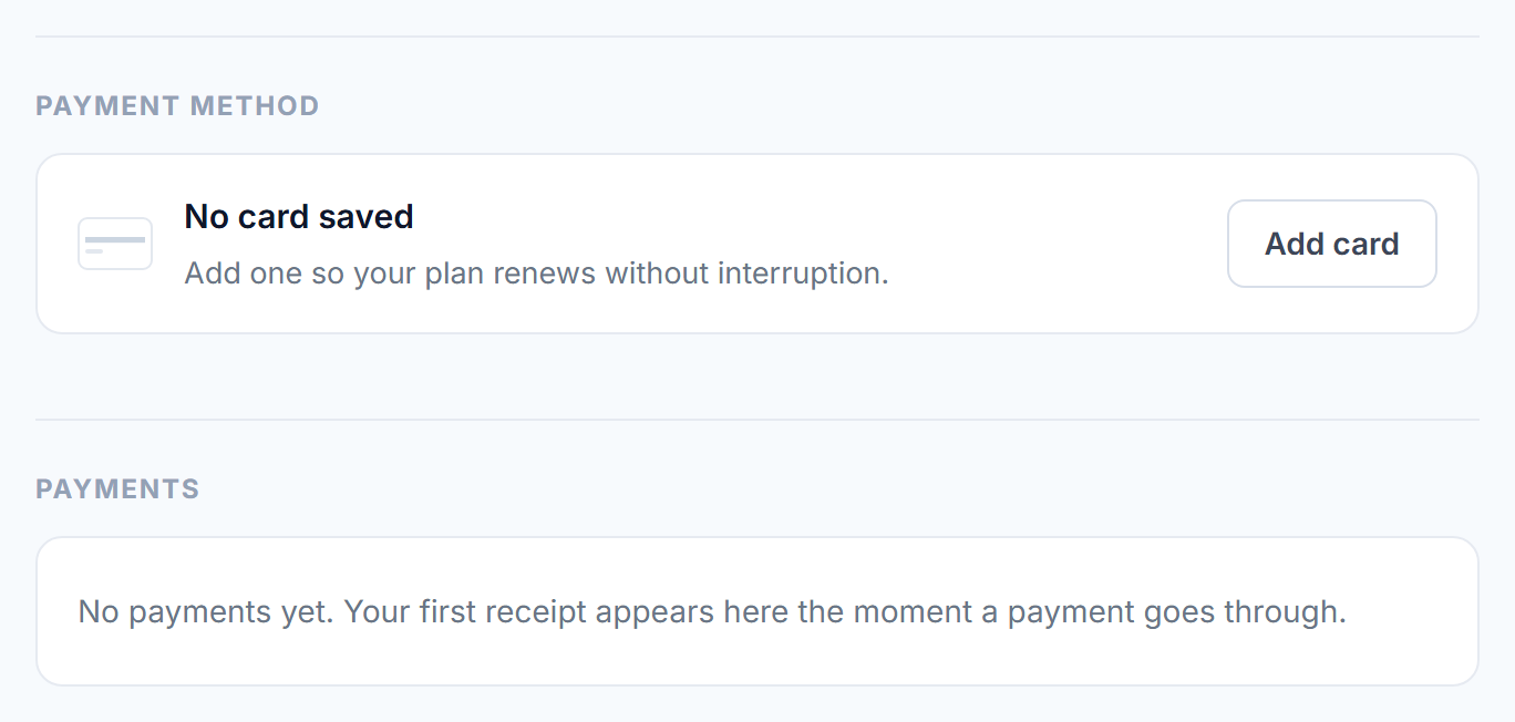 Payment method and invoices