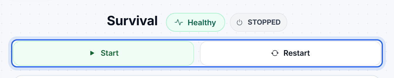 The power controls and status